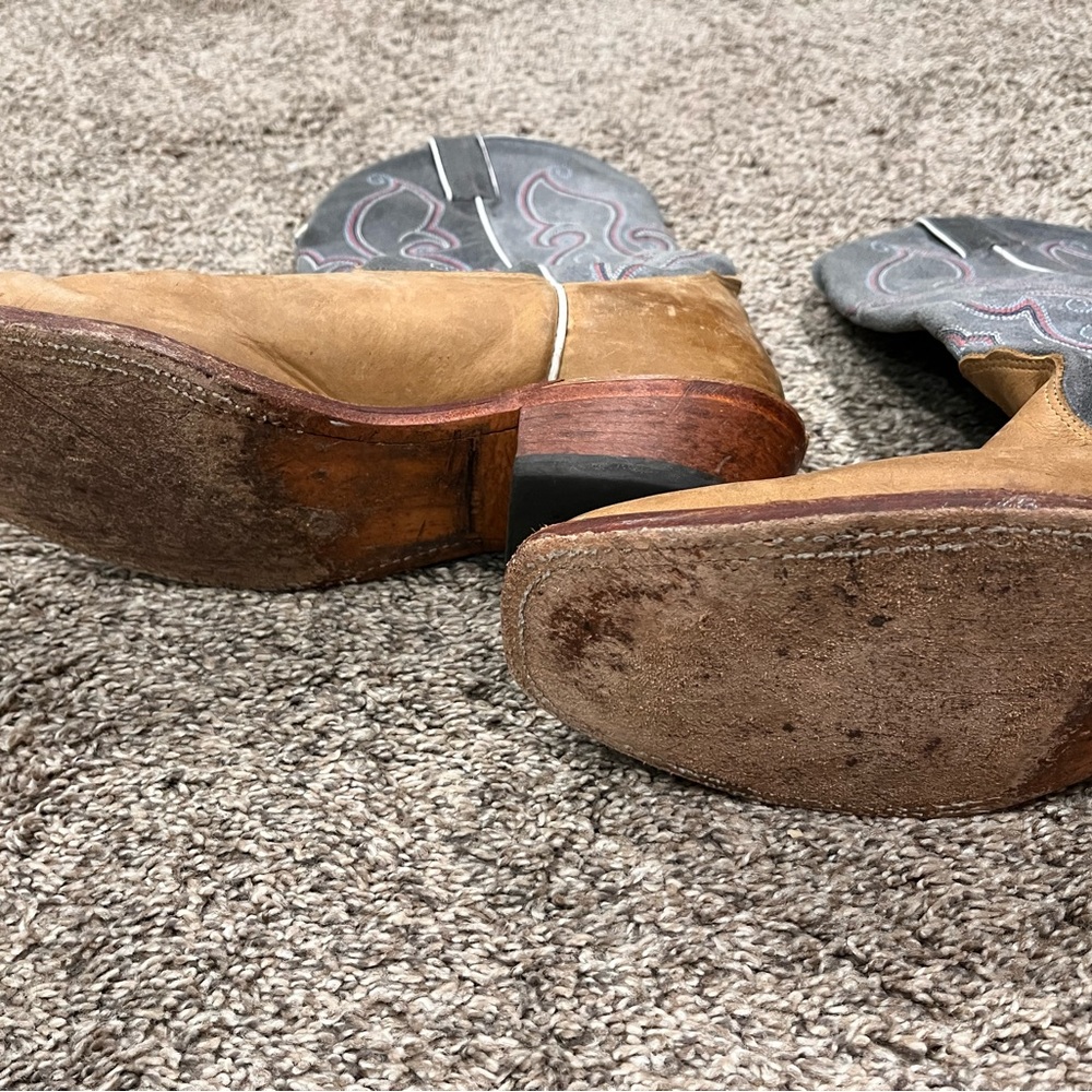 Nocona Men's Western Leather Boots - Tan and Blue - Picture 2 of 5